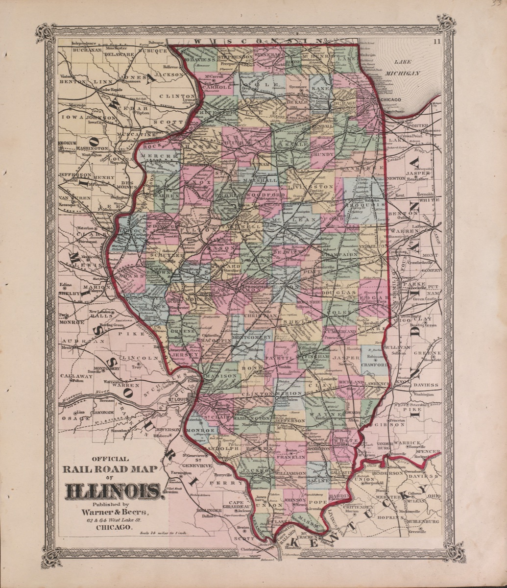 Railroads of Illinois map